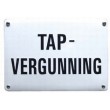 Groot Emaille horeca bord Tap vergunning